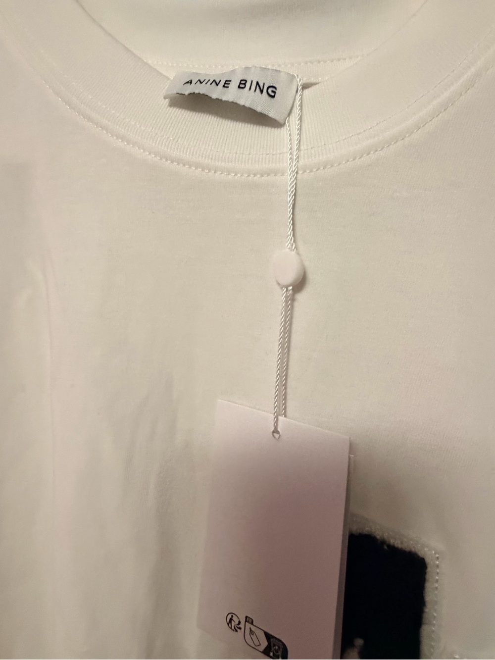 NWT ANINE BING Lili Letterman Tee in Off White SIZE X-SMALL - Picture 7 of 9